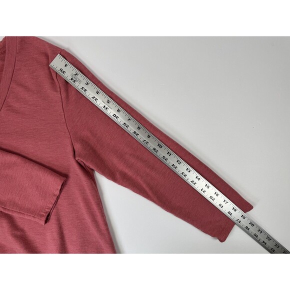 Garnet Hill Tunic Top Womens Small Red Tencel V Neck Stretch Handkerchief Hem - Picture 12 of 15